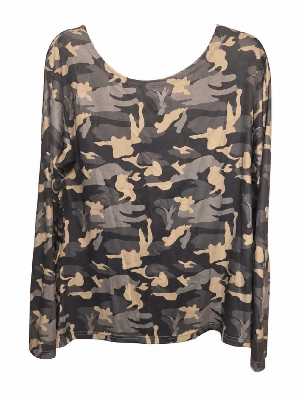 Camouflage Long Sleeve Women's Workout Top